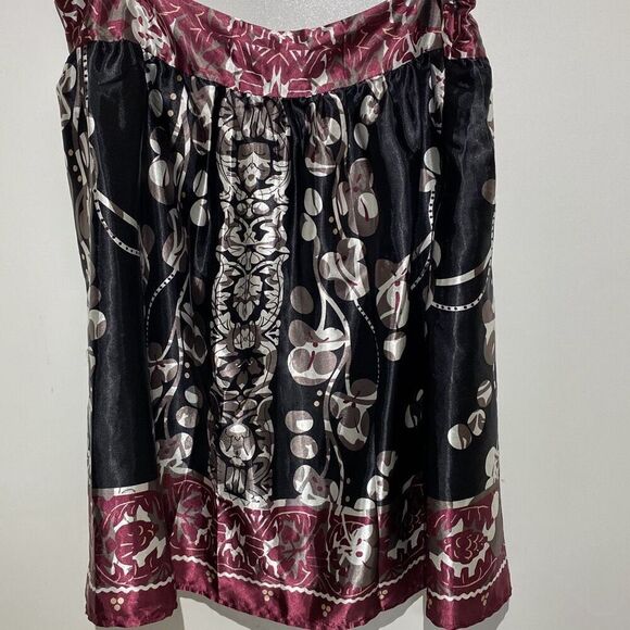 Apostrophe Women's Multicolor Floral Lined Satin Side Zip A-Line Skirt Size 18 - Picture 1 of 6